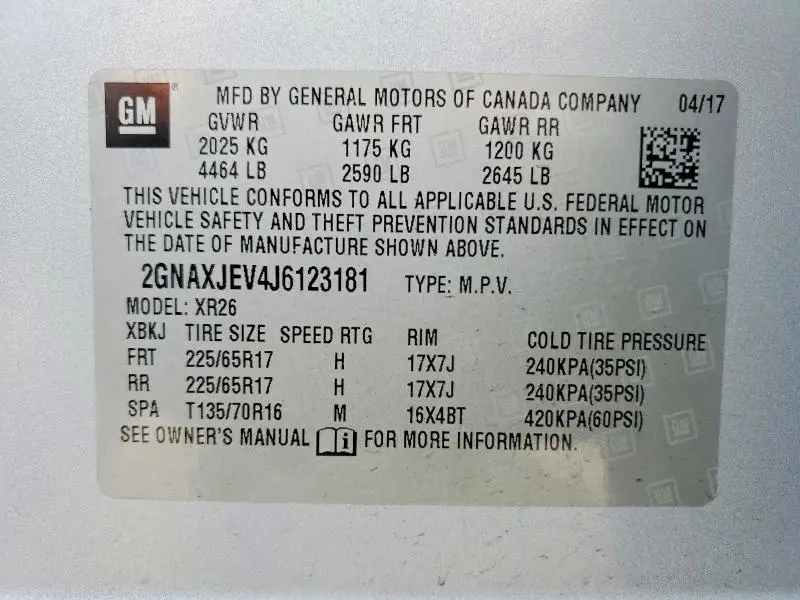 2018 CHEVROLET EQUINOX LT  