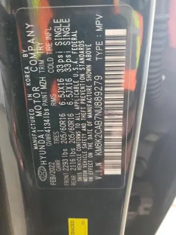 2022 HYUNDAI KONA SEL  