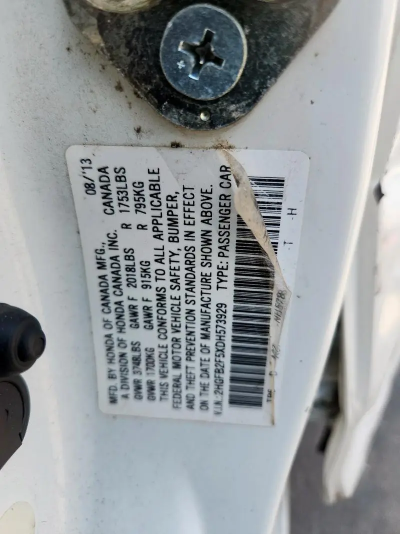 2013 HONDA CIVIC LX  