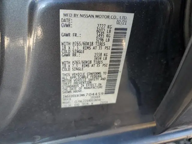 2021 NISSAN FRONTIER S  