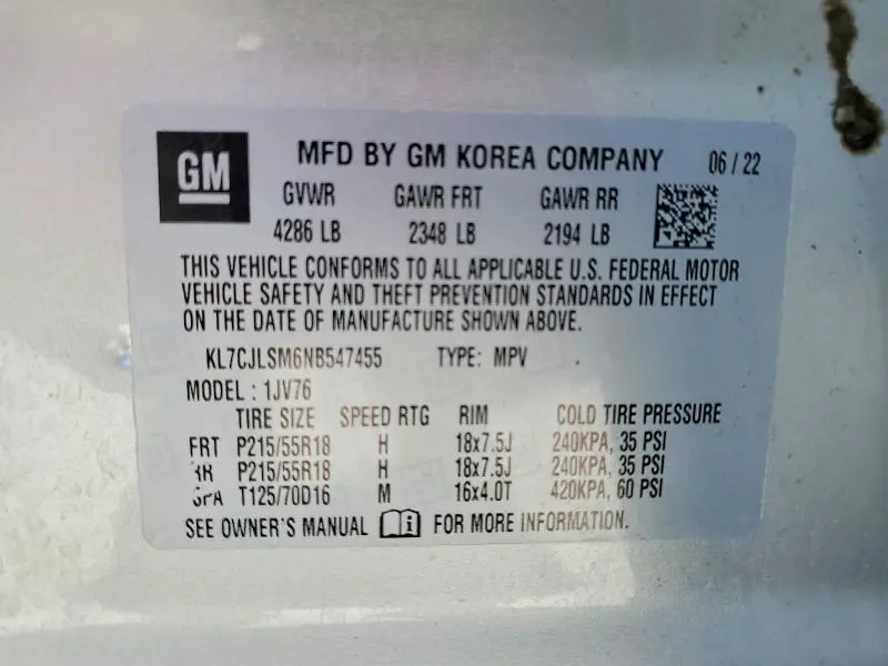 2022 CHEVROLET TRAX 1LT  