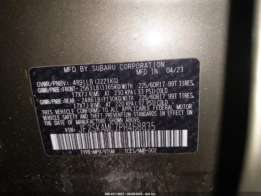 2023 SUBARU FORESTER WILDERNESS