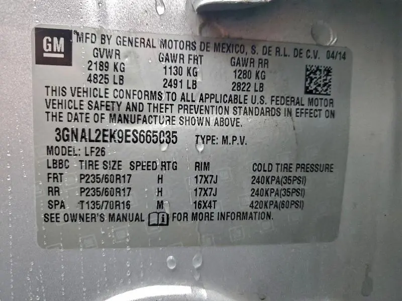 2014 CHEVROLET CAPTIVA LS  