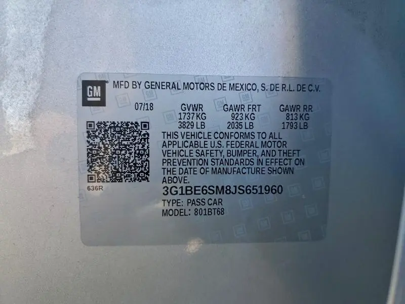 2018 CHEVROLET CRUZE LT  