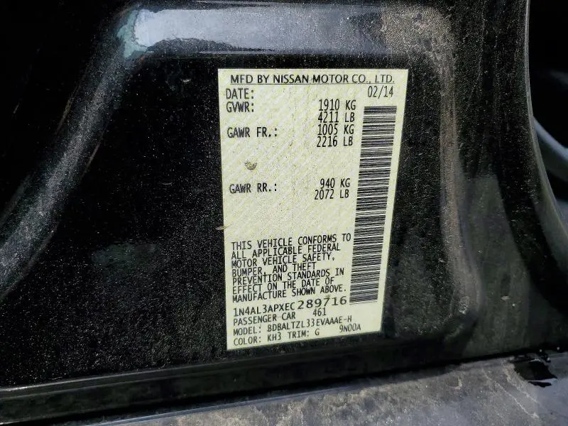2014 NISSAN ALTIMA 2.5 SV  
