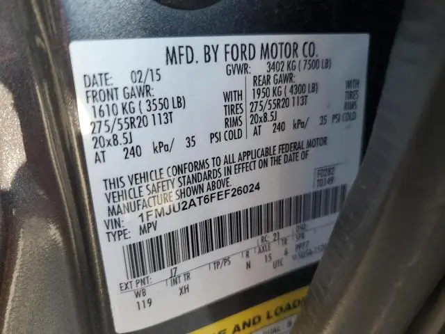 2015 FORD EXPEDITION LIMITED  