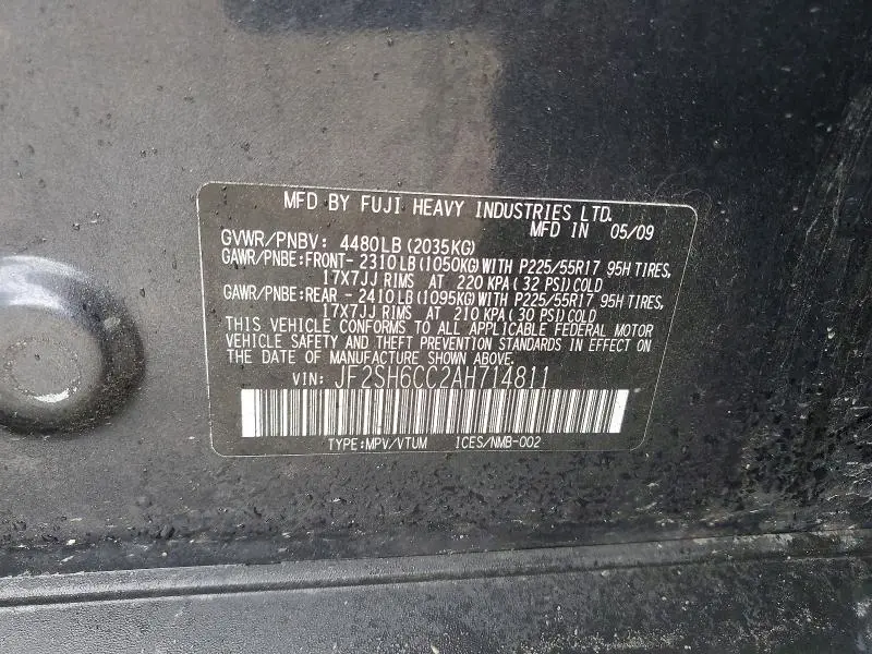 2010 SUBARU FORESTER 2.5X PREMIUM  