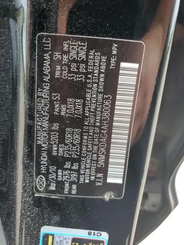 2010 HYUNDAI SANTA FE LIMITED  