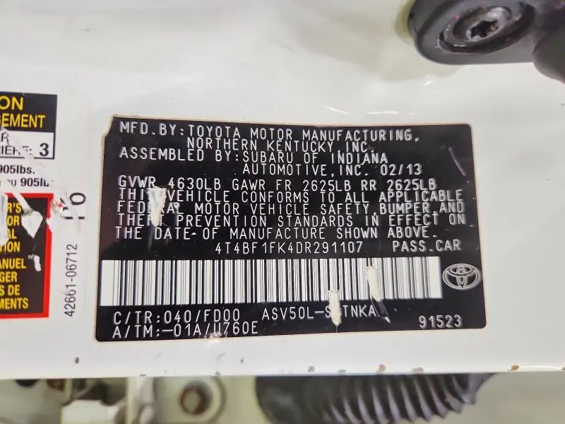 2013 TOYOTA CAMRY L  