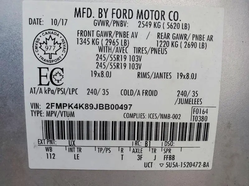 2018 FORD EDGE TITANIUM  