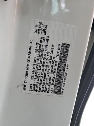 2019 HONDA ODYSSEY EXL  