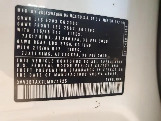 2020 VOLKSWAGEN TIGUAN SE  