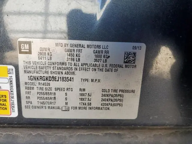 2014 CHEVROLET TRAVERSE LT  