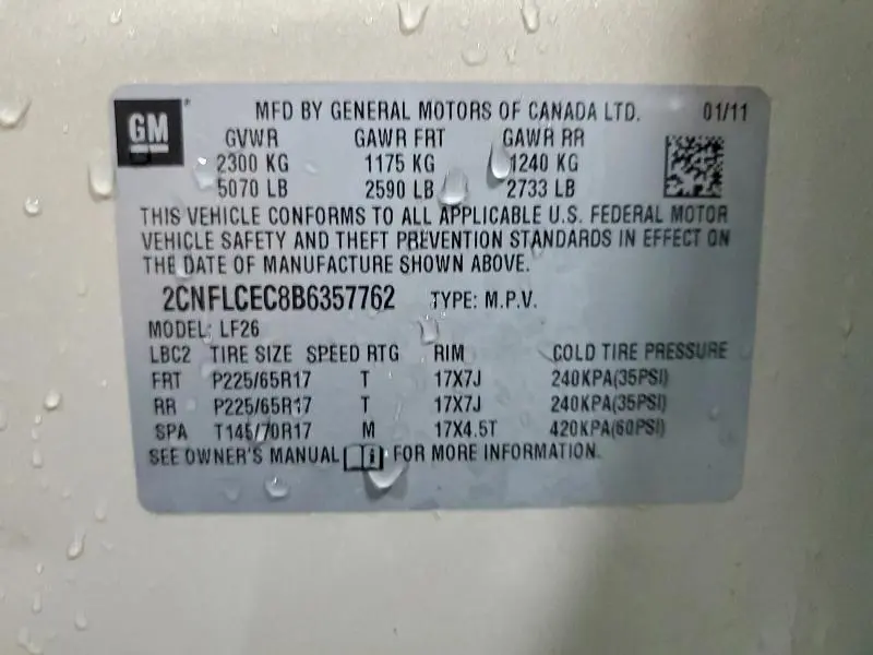 2011 CHEVROLET EQUINOX LS  