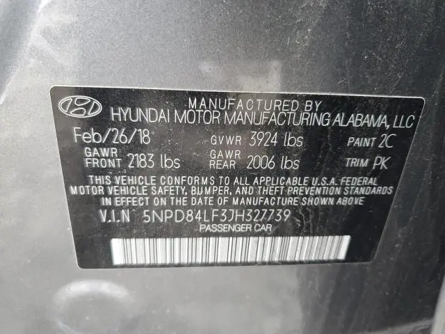 2018 HYUNDAI ELANTRA SEL  