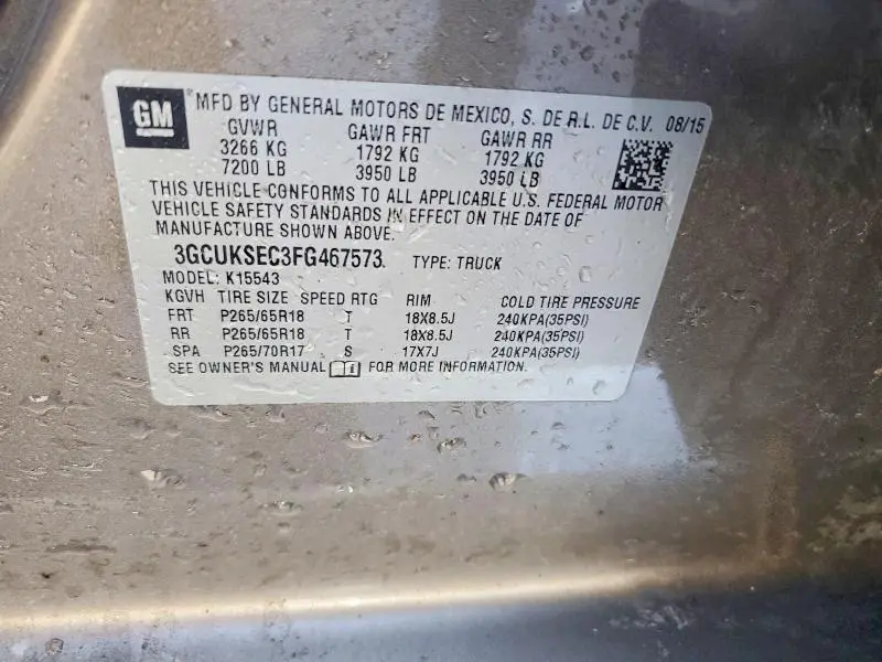 2015 CHEVROLET SILVERADO K1500 LTZ  