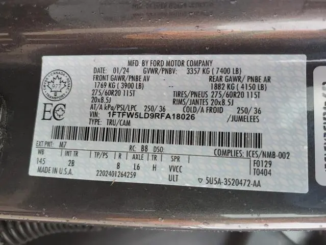 2024 FORD F150 LARIAT  