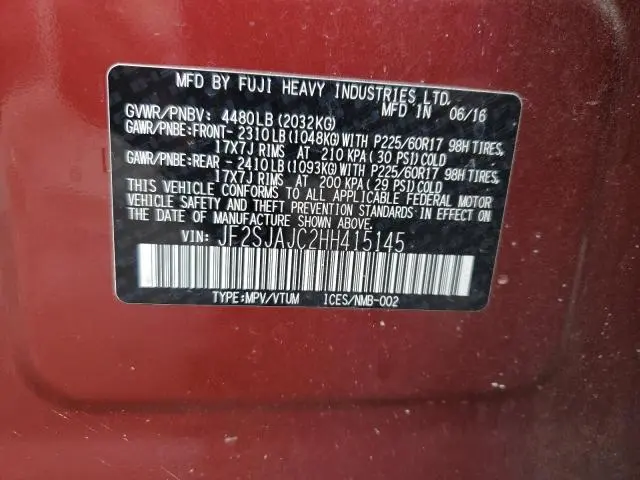 2017 SUBARU FORESTER 2.5I LIMITED  