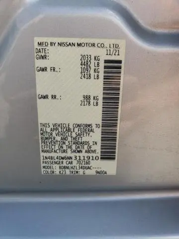 2022 NISSAN ALTIMA SV  