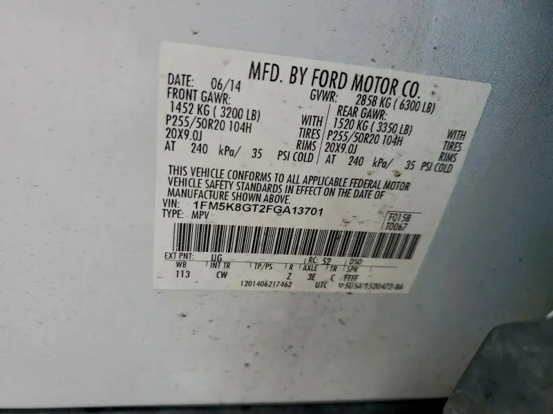 2015 FORD EXPLORER SPORT  