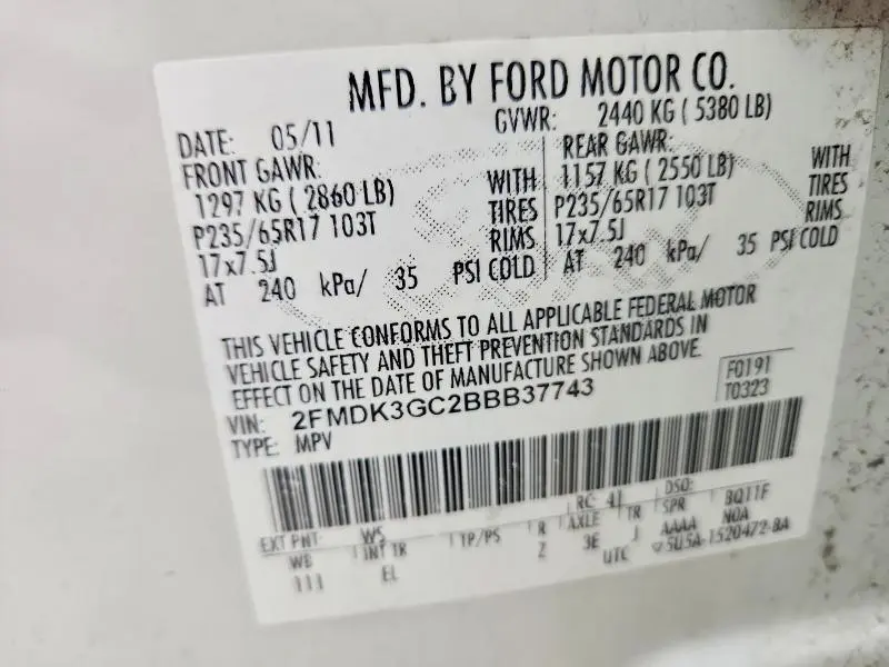 2011 FORD EDGE SE  