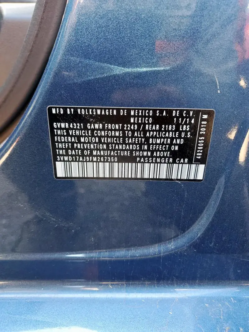 2015 VOLKSWAGEN JETTA SE  