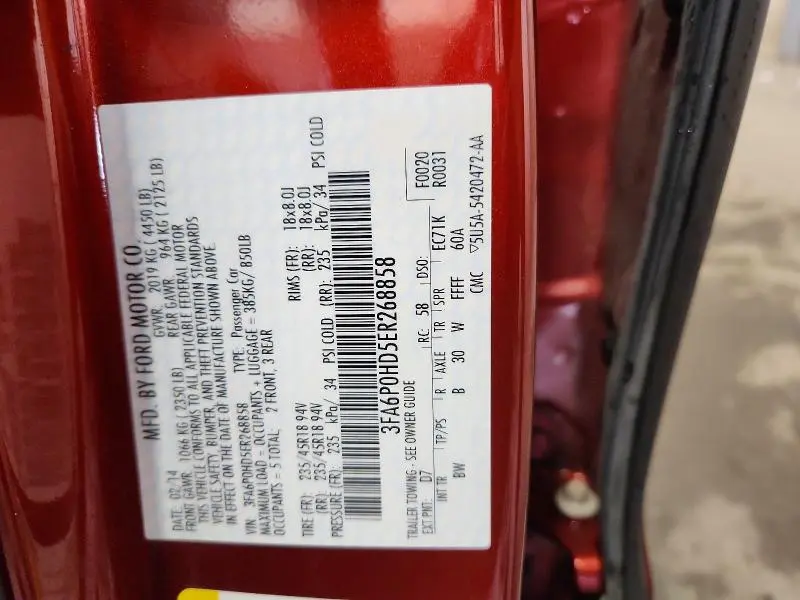 2014 FORD FUSION SE  