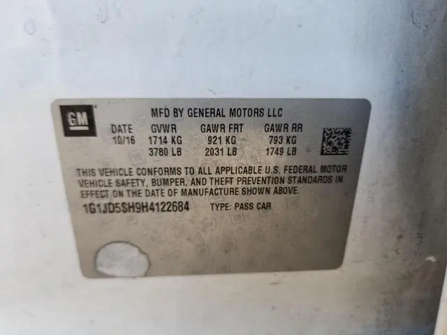 2017 CHEVROLET SONIC LT  