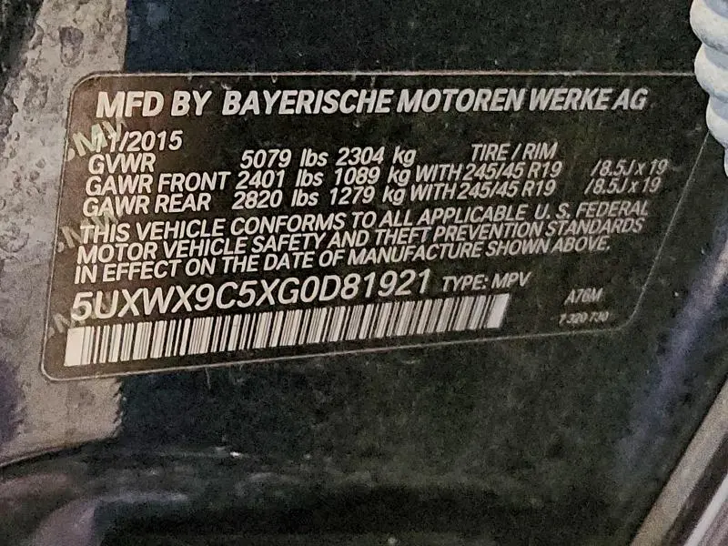 2016 BMW X3 XDRIVE28I  