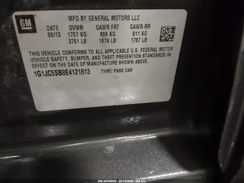 2014 CHEVROLET SONIC LT AUTO