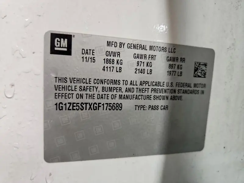 2016 CHEVROLET MALIBU LT  