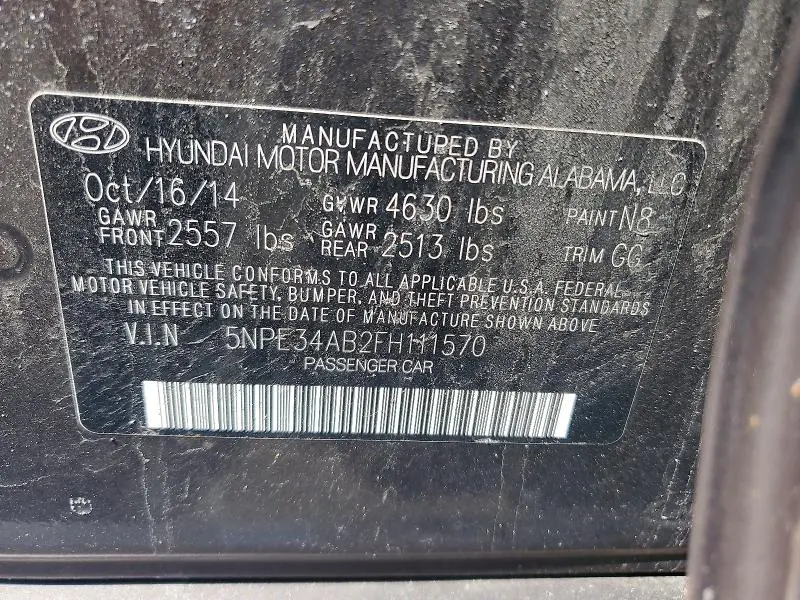 2015 HYUNDAI SONATA LIMITED 2.0T  