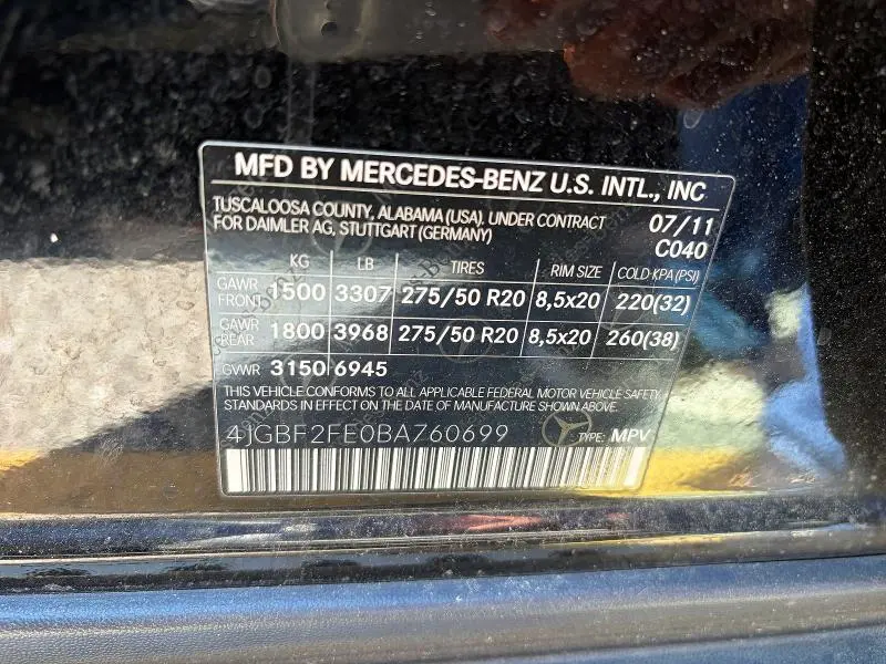 2011 MERCEDES-BENZ GL 350 BLUETEC  