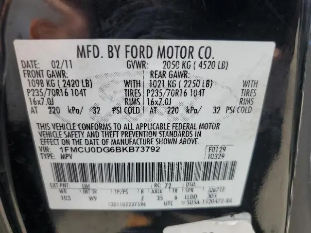 2011 FORD ESCAPE XLT  
