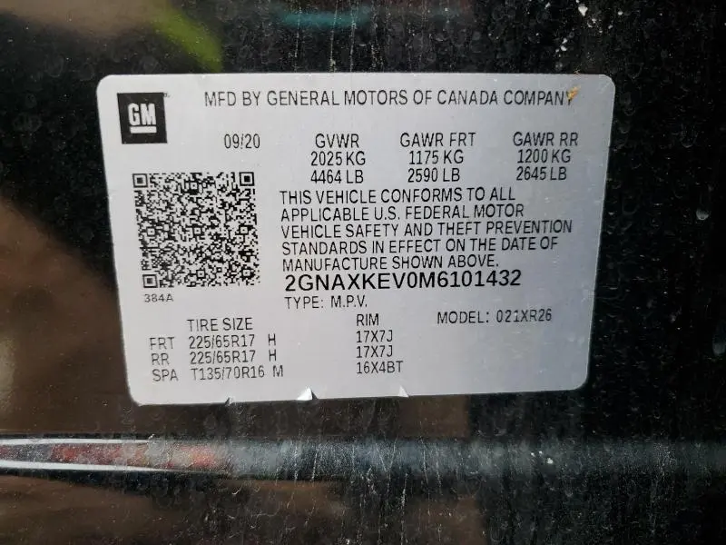 2021 CHEVROLET EQUINOX LT  