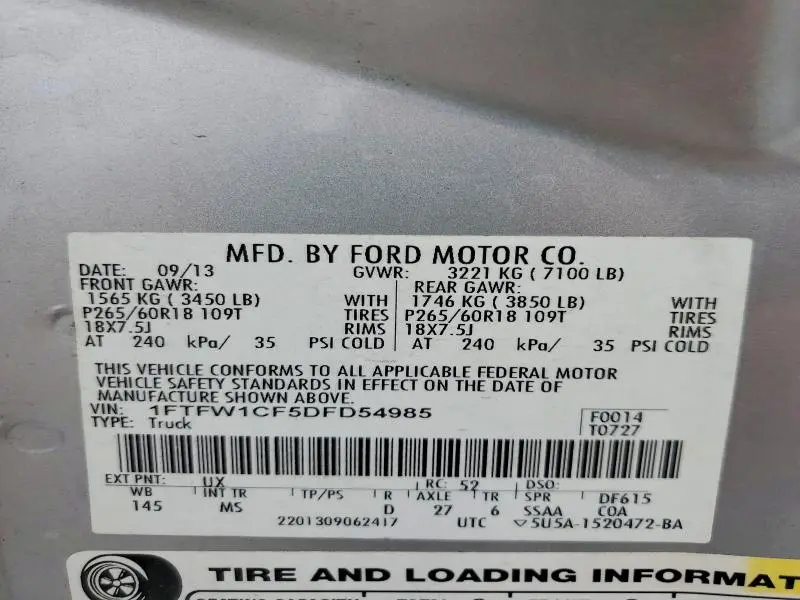 2013 FORD F150 SUPERCREW  