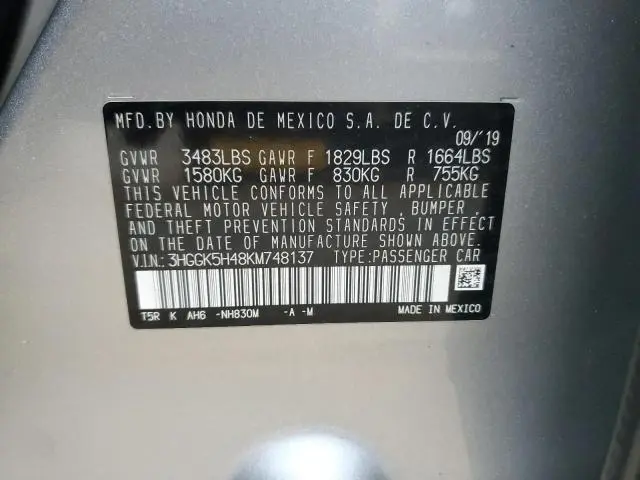 2019 HONDA FIT LX  