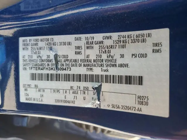 2019 FORD RANGER XL  