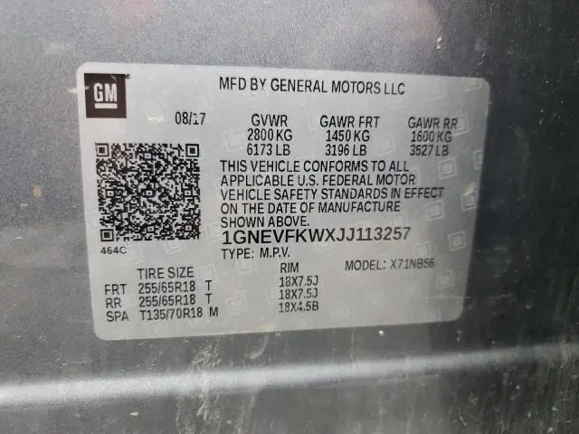 2018 CHEVROLET TRAVERSE LS  