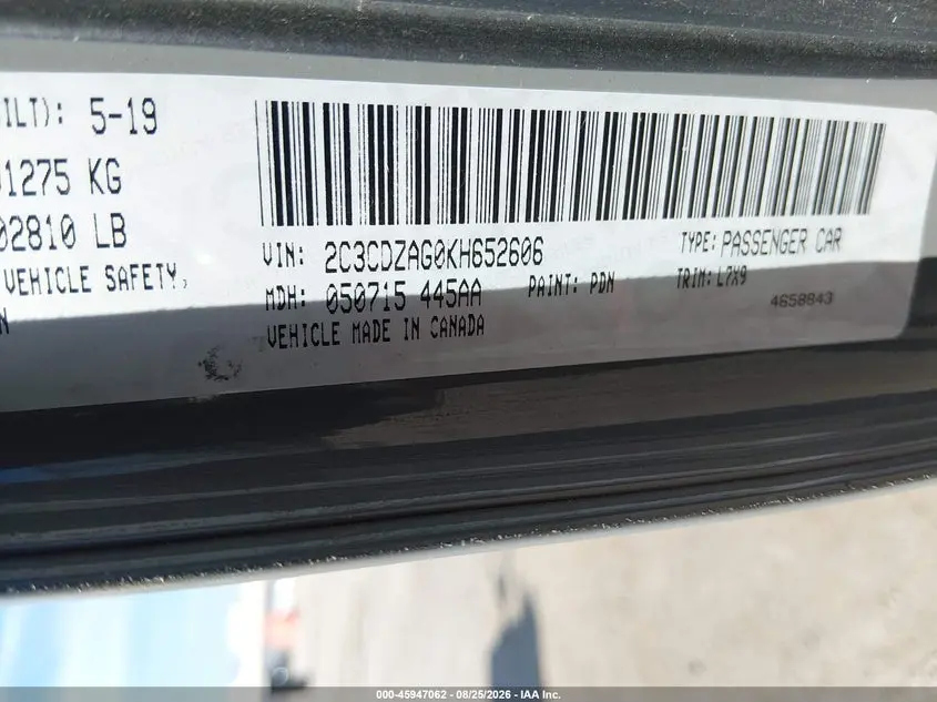 2019 DODGE CHALLENGER SXT