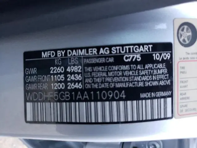 2010 MERCEDES-BENZ E 350