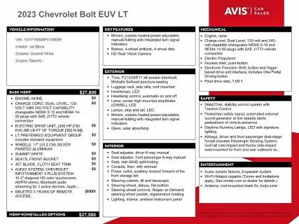 2023 CHEVROLET BOLT EUV LT  