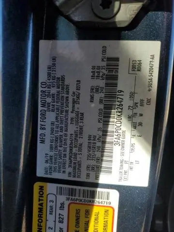 2019 FORD FUSION SEL  