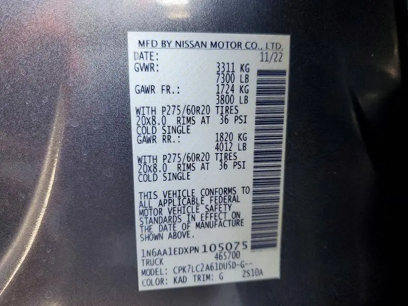 2023 NISSAN TITAN SV  