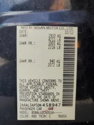 2013 NISSAN ALTIMA 2.5  