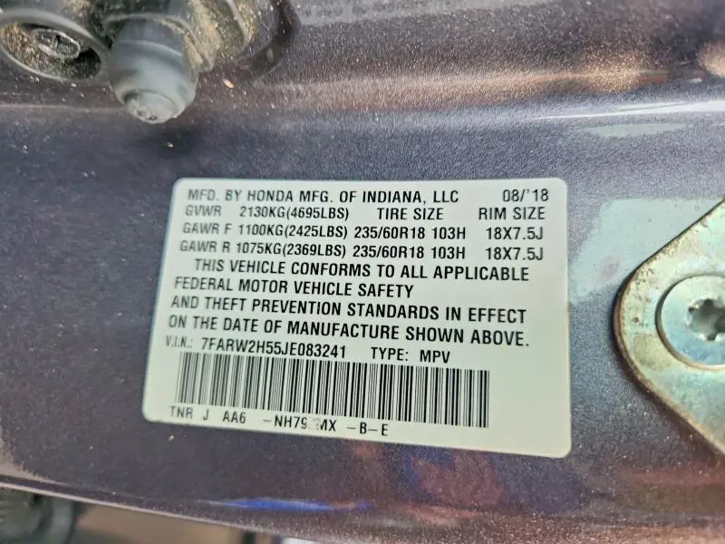 2018 HONDA CR-V EX  
