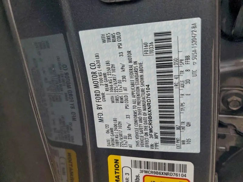 2022 FORD BRONCO SPORT BIG BEND  