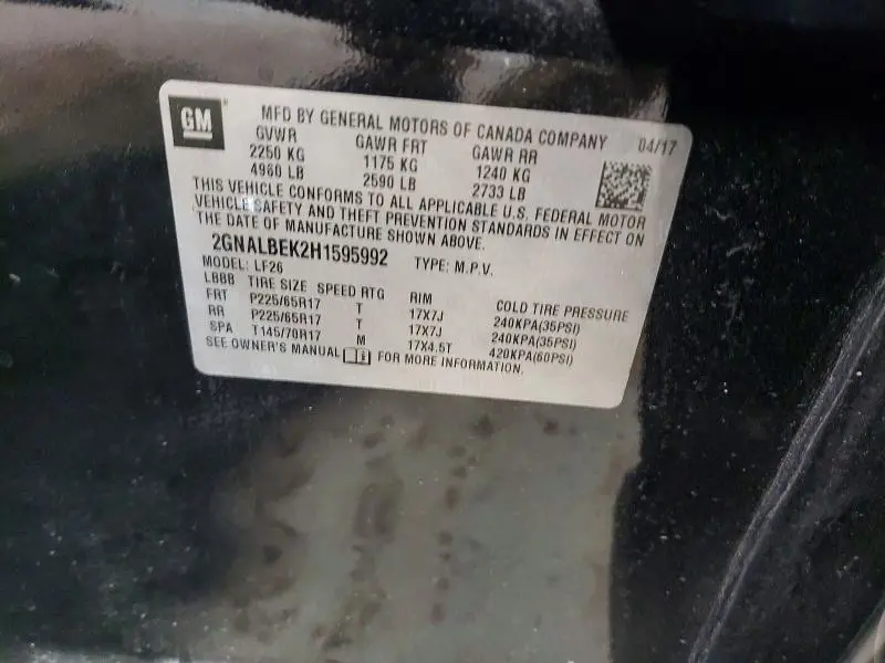 2017 CHEVROLET EQUINOX LS  