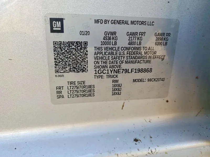2020 CHEVROLET SILVERADO K2500 HEAVY DUTY LT  