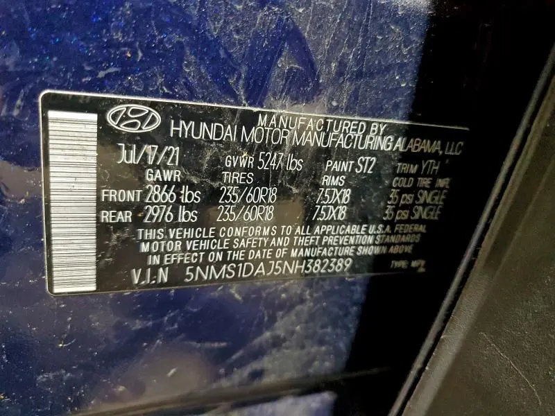 2022 HYUNDAI SANTA FE SE  